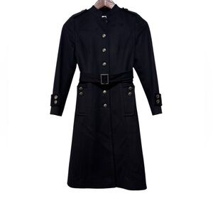 Ann Taylor LOFT Military Look Wool Blend Long Coat